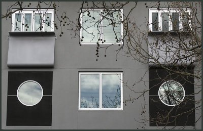 Apartment building - I like these windows.