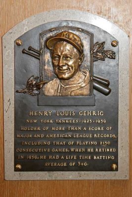 Lou Gehrig's  Plaque