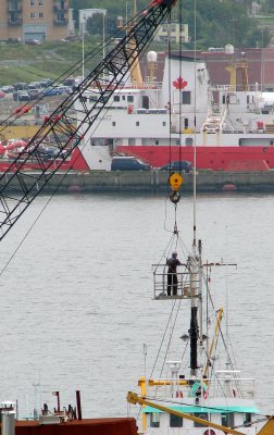 Outboard crow's nest.