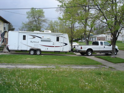 The trailer and truck look good together