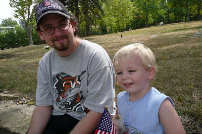 Dalton & Daddy waiting for the parade