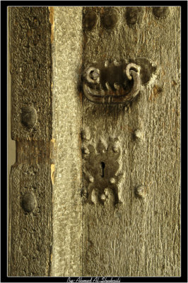 An old wooden door in Nizwa fort