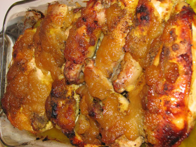Baked Chicken with Curry Powder and Washington State Apple Sauce smallfile IMG_1456.jpg