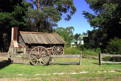 Cabin with Wagon Wheels