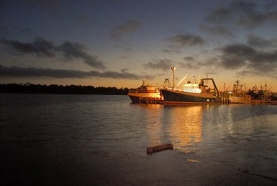 trawlers in the dusk