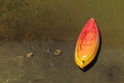 Kayak on the shoreline