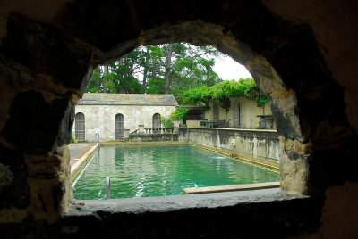 pool through the arch