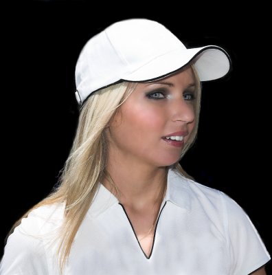 Beauty in a white cap