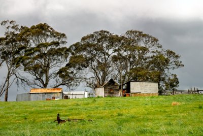 Farm shacks on the hill