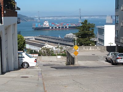 Union Street, SF Bay, incoming ship