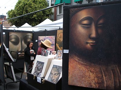 Buddha paintings, Filmore Street fair