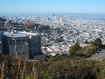 view over San Francisco, walking toward Twin Peaks