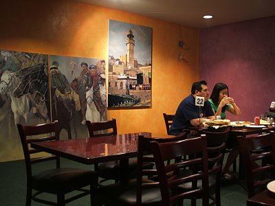 inside the Shalimar Restaurant, O'Farrell Street