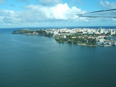 on approach to Isla Grande airport, San Juan
