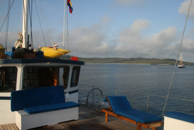 morning at anchor, Floreana