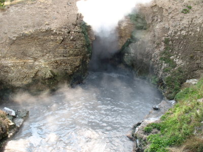 This geyser made a sound like a dragon breathing.
