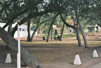 Wooded area at trailer park entrance