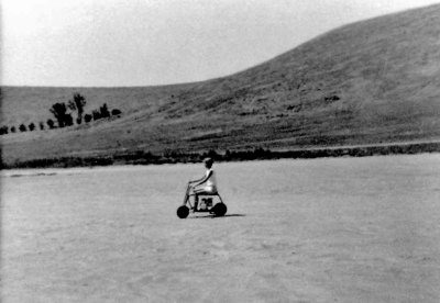 Mom on the minibike, somewhere in Poway