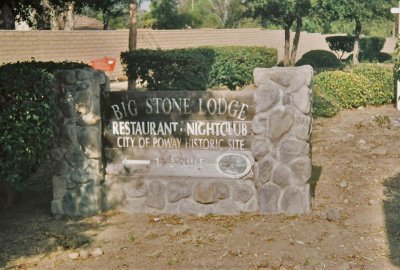 Across the road from the trailer park.  I thought it was called Blackstone Lodge?