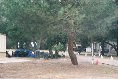 Entrance from the road, into the trailer park