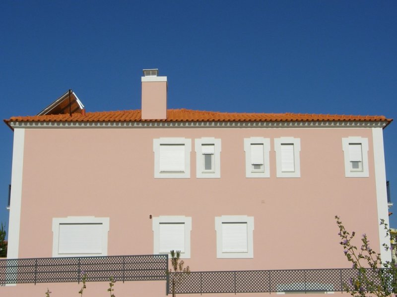 Pink house... on a blue sky