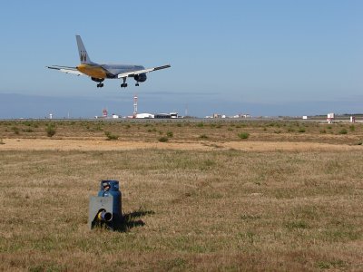 Monarch aircraft at Faro International Airport, Portugal