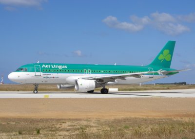 Aer Lingus aircraft at Faro International Airport