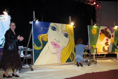 Lady and food paintings