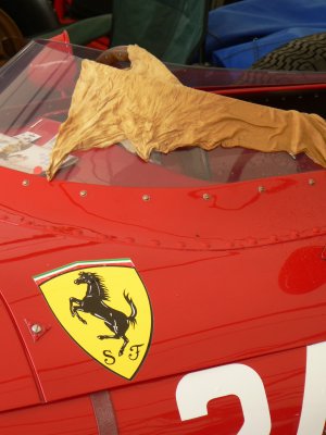 Even a Ferrari needs a chamois in the rain!