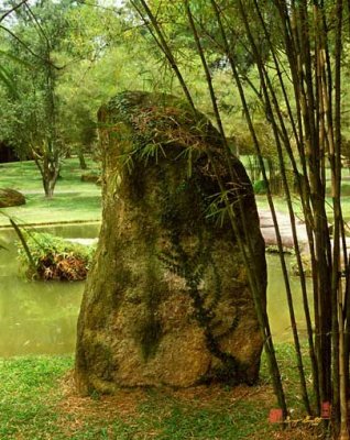Standing Stone with Fern and Bamboo (19A)