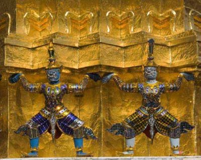 Mythical Creatures:  Demons or Yakshas on the Stupa (DTHB134)