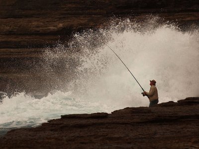 Man fishing.
