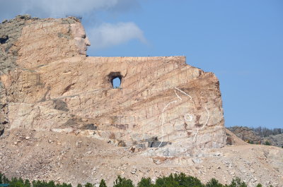 You can see they have already drawn out for the horse's head on the mountain