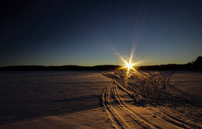 Sunset on the Snowmobile Trails 