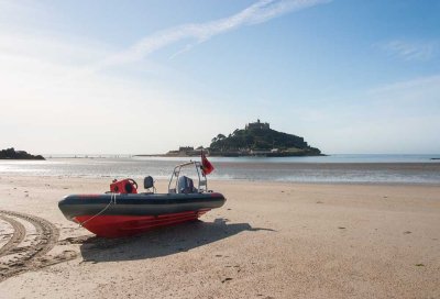 CRW_00549-Edit-Edit.jpg St Michael's Mount, beach, surf and inshore rescue boat - Marazion -  A Santillo 2003