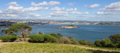 IMG_6554-6555.jpg View of Plymouth Sound, Plymouth and Drake's Island - Mount Edgecombe Park -  A Santillo 2014