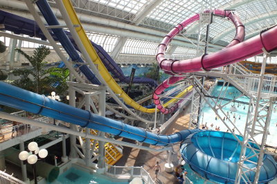 The water slides from above