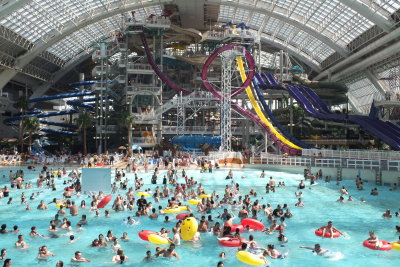 The giant water slides close-up