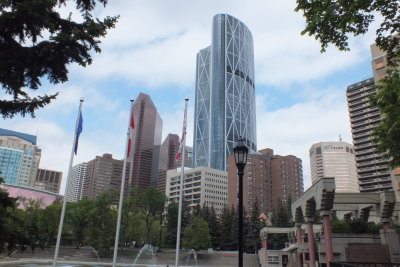 The Bow tower seen from Olympic Plaza