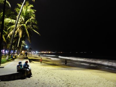 Main beach by night