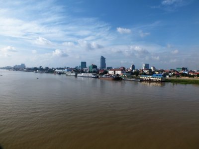 Downtown Phnom Penh seen from Mekong River