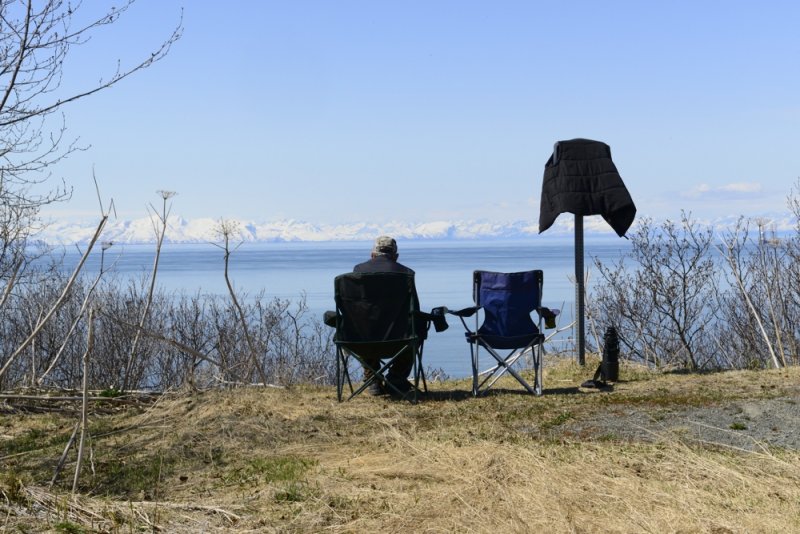 Campsite overlooking Cooks Inlet