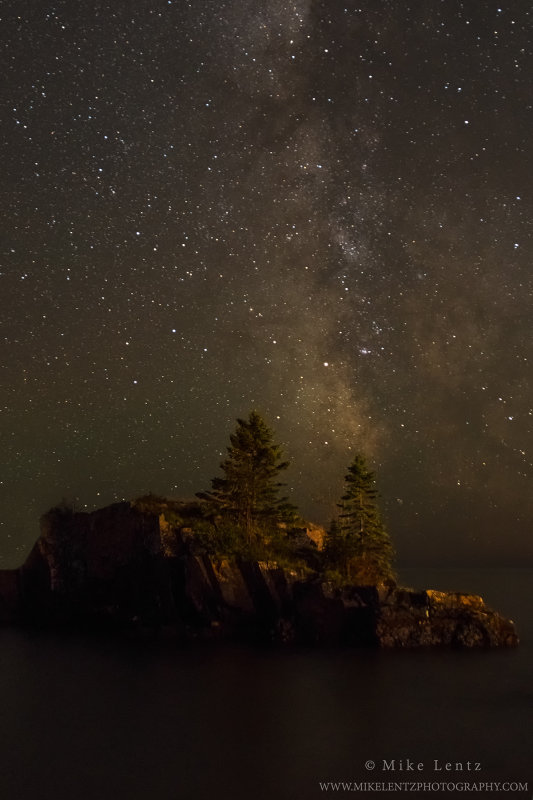 Hollow rock under the Milky Way
