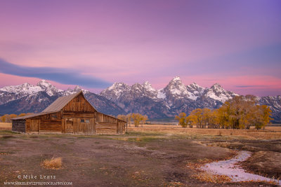 Mormon Barn Autumn sunrise