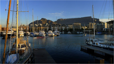 Cape Town harbour and Table Mountain