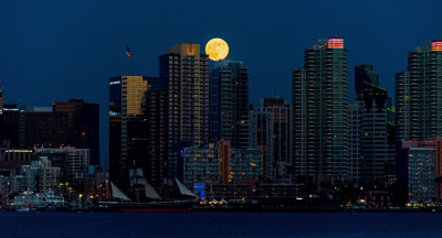 Full Moon over Downtown San Diego