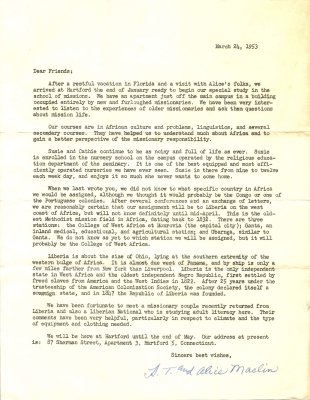 19530324 - Letter from Hartford (Conn) - Mar 24 1953