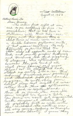 19530818 - Letter from the Niew Amsterdam - Aug 18 1953
