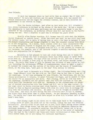 19540719 - Letter from Brussels (Belgium) - Jul 19 1954