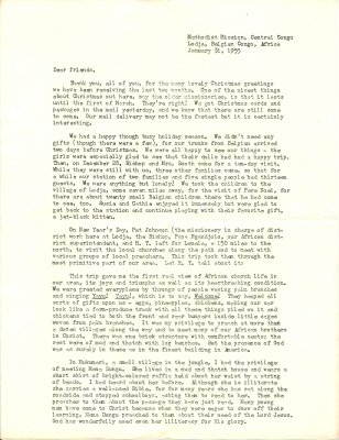 19550131 - Letter from Lodja (Congo) - Jan 31 1955